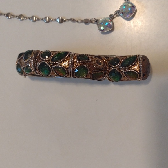 Gold and Silver Glass Stones Bracelet and Necklace Bundle - Picture 9 of 12